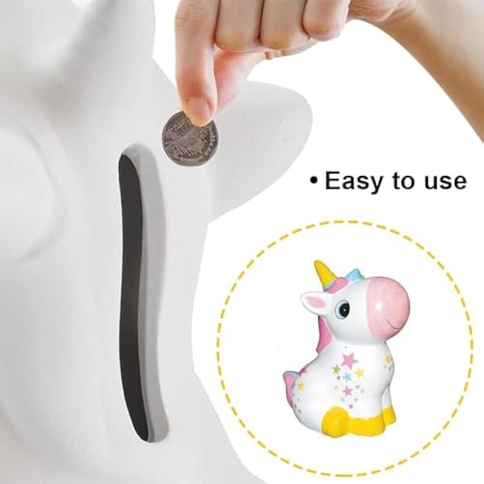 rayihni DIY PIGGY BANK CREATIVE MONEY BANK WITH PAINTS AND BRUSH CUTE COIN BANK FOR KIDS CREATIVE GIFT -FR 09 (H) - Image 4
